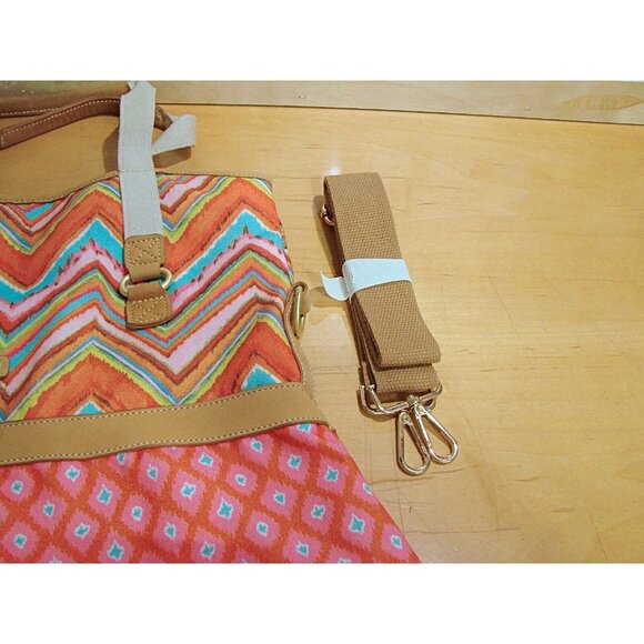 Dena Designs Tote Bag Canvas Crossbody Bag Pockets Double and Long Handles Large - Picture 7 of 12